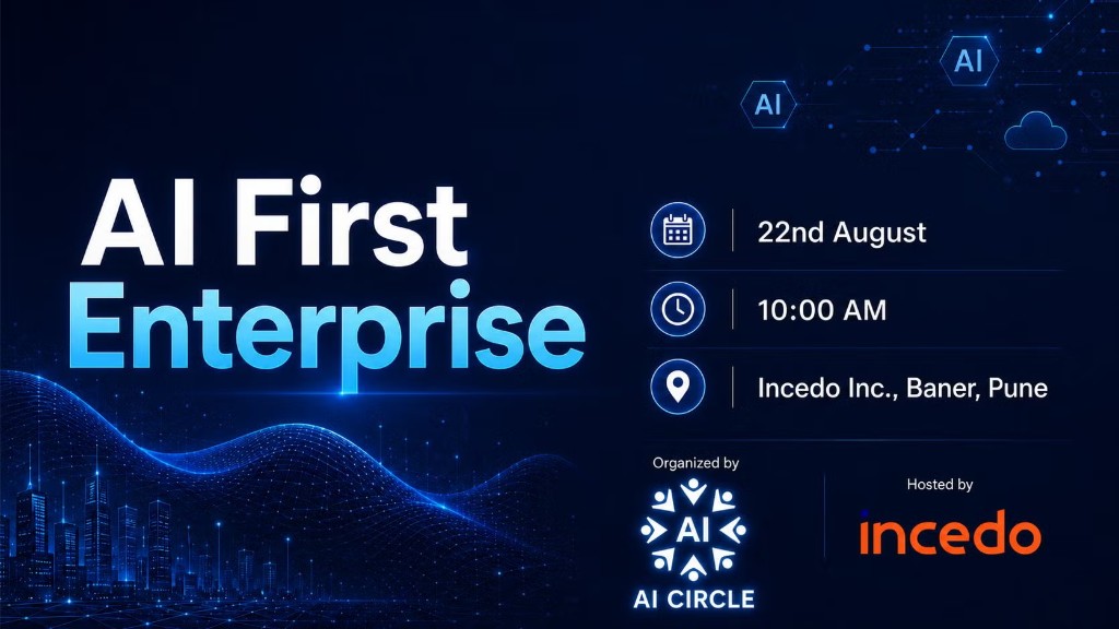 AI First Enterprise meetup poster by AI Circle at Incedo Baner