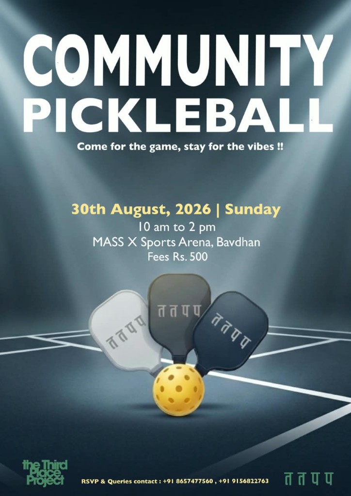 Community Pickleball poster by The Third Place Project at MASS X Bavdhan