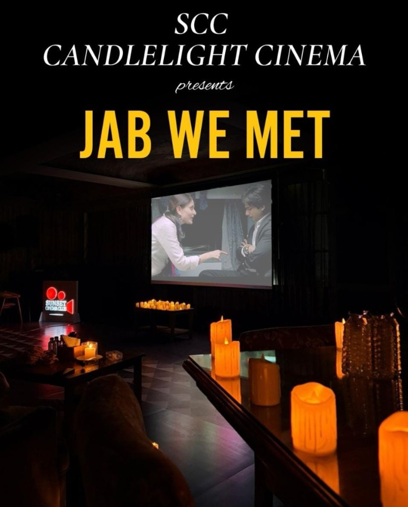 Sunset Cinema Club Gourmet Cinema Jab We Met candlelight screening poster