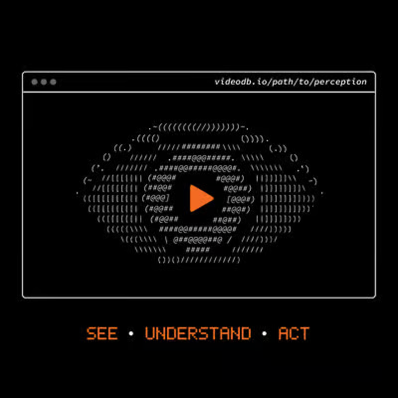 VideoDB Morning Sessions with Builders promotional graphic See Understand Act